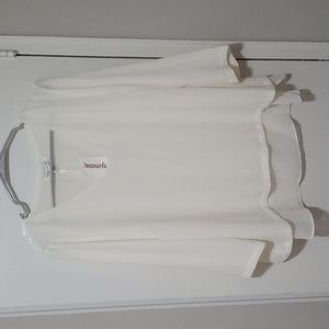 Rose + Olive Cream Layered Look Blouse Sz XL